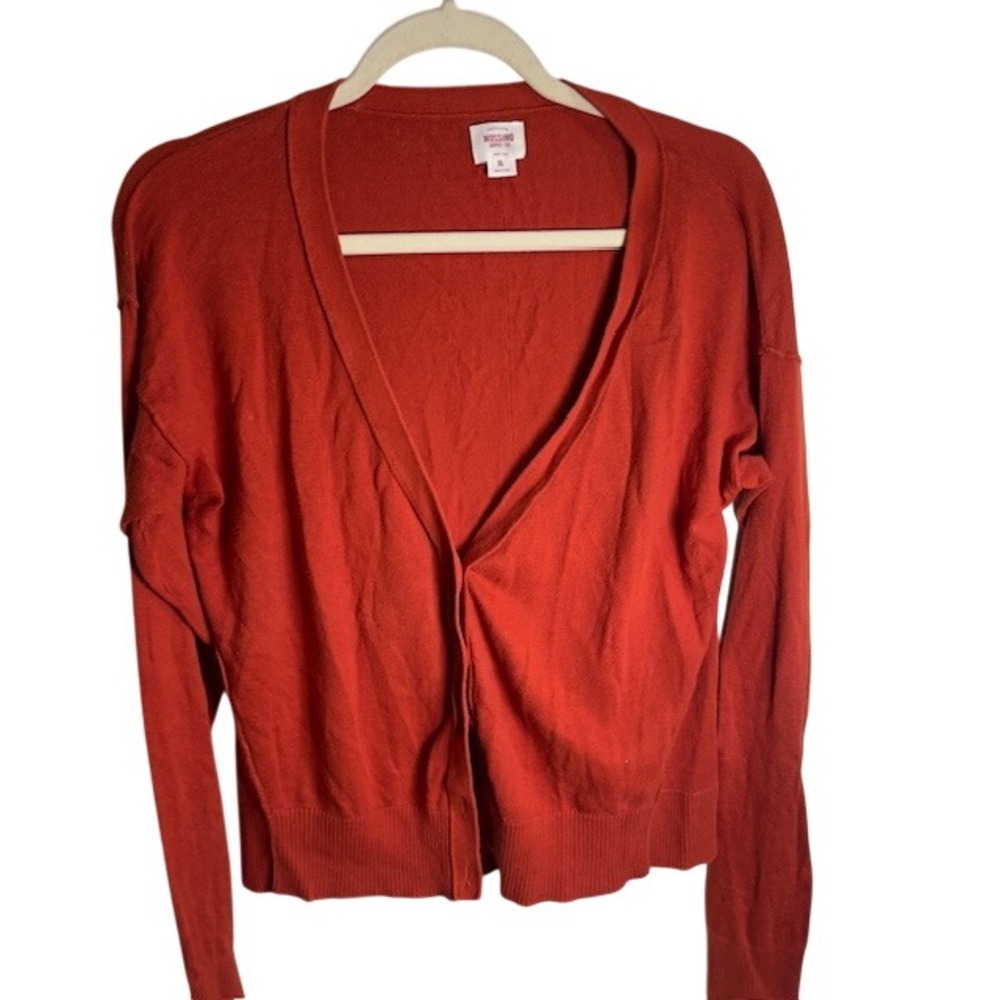 Mossimo Supply Co Womens Burnt Orange V-Neck Button Front Cardigan Sweater‎ XL